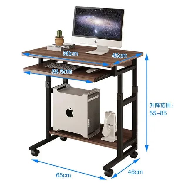 Tavolo per computer desktop da scrivania per PC con vassoio per tastiera Tavolo da gioco per scrivania da studio sollevabile rimovibile