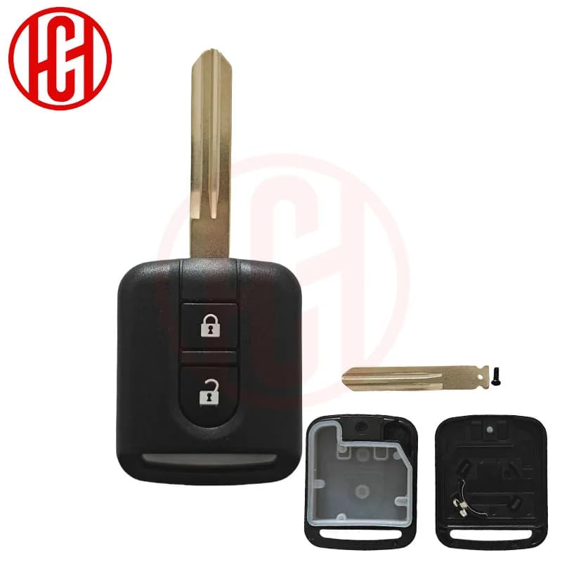 Custodia FOB per chiave remota per auto a 2 pulsanti di ricambio per Nissan Elgrand X-TRAIL Qashqai Navara Micra Note NV200