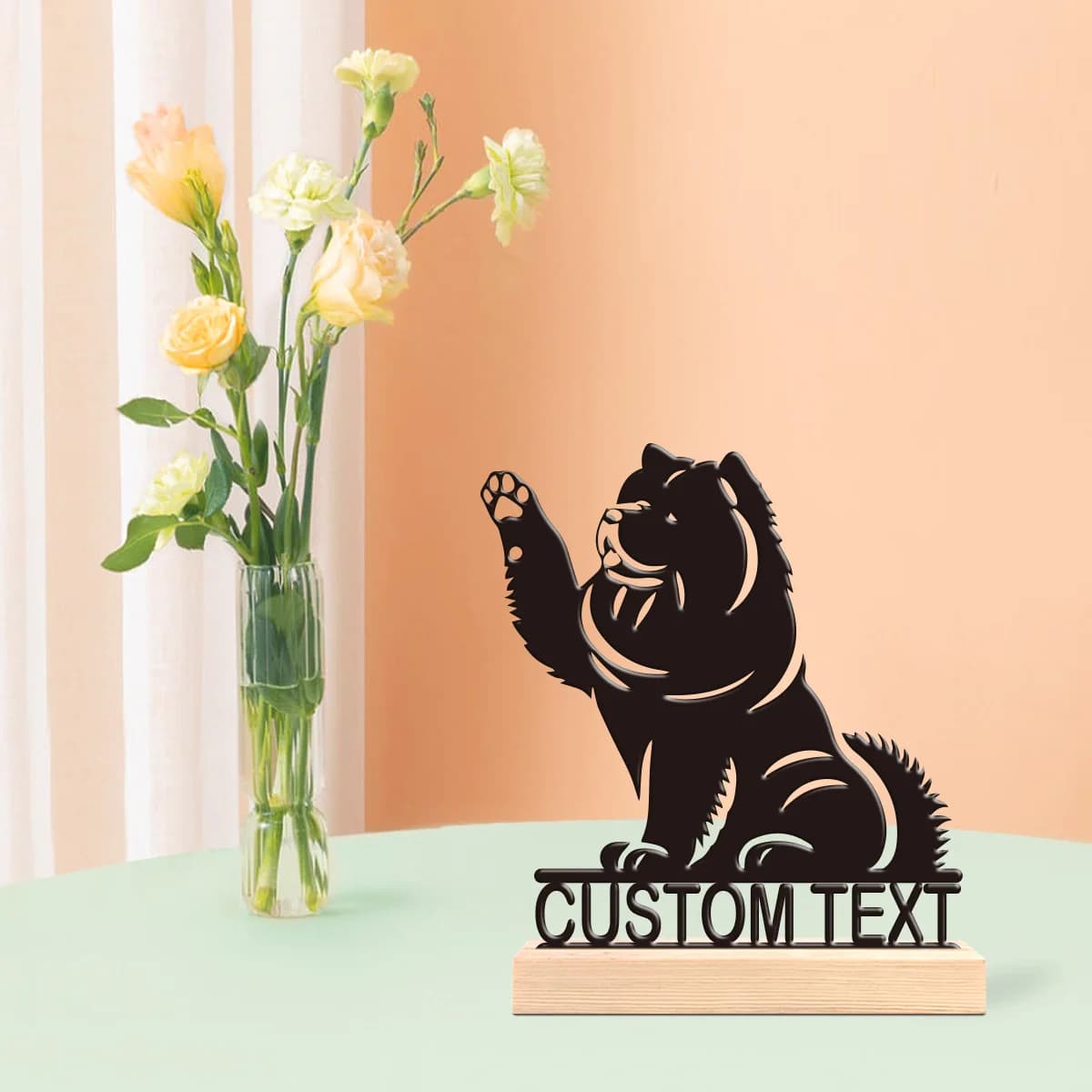 1pc Personalized Metal Artwork Customizable Content With Wooden Base Desk Ornaments for Study Rooms,Bedrooms,and Offices