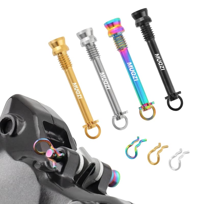 2pcs Titanium Bolts for Bicycle Disc Brake Caliper Lightweight Mounting Screws with Fixing Clip for Road MTB Brake Pads
