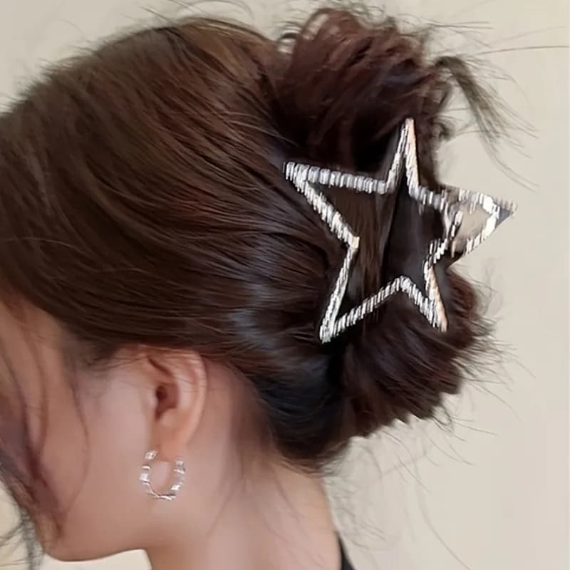Y2k Dolce stile fresco Ragazza piccante Nicchia Stella a cinque punte Fermaglio per capelli Spogliatoio quotidiano Clip di squalo stella alla moda personalizzata