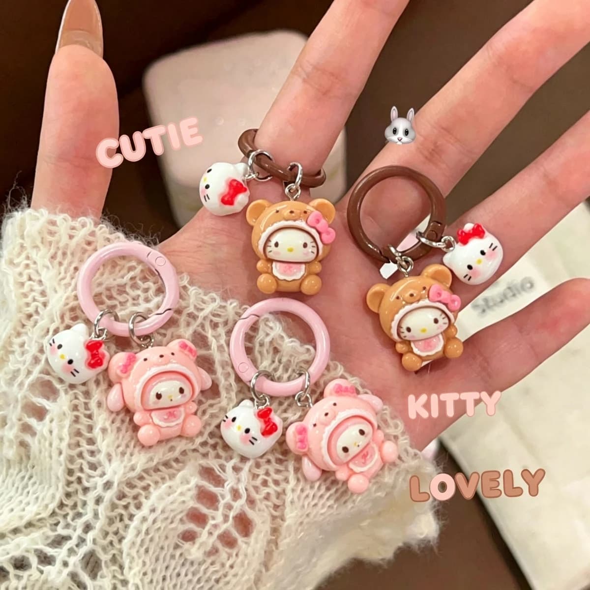 Portachiavi Cosplay Cartoon Sanrio Hello Kitty, Ciondolo Carino per Borse, Accessorio per Zaini Studenteschi, Miglior Regalo per Ragazze