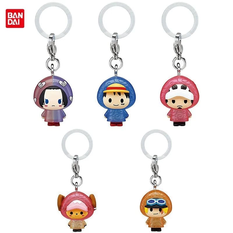 Genuino Bandai Impermeabile Stile Portachiavi Ombrello Fascino Con Rufy Chopper Boa Hancock Sunny Dolls Action Figure Modello Giocattolo Regali