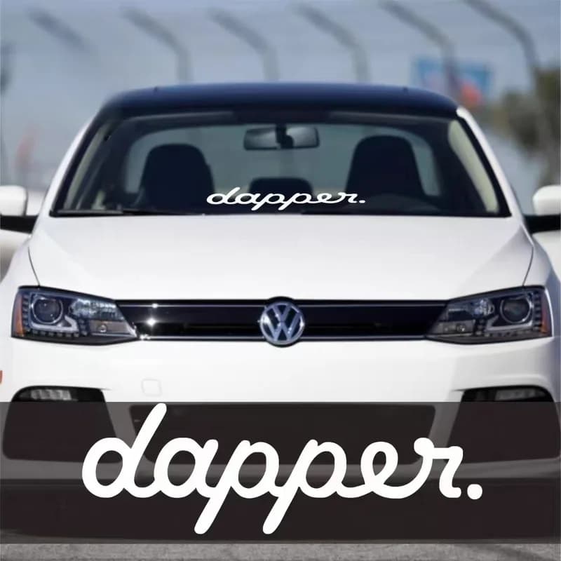1PCS Dapper Car Front and Rear Windshield Reflective Stickers Auto Glass DIY JDM Vinyl on Car Styling Decals Exterior Decor
