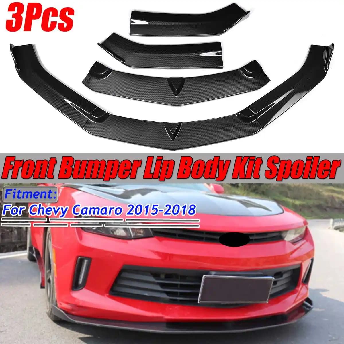 High Quality Car Front Bumper Splitter Lip Diffuser Guard Spoiler Splitters Body Kit For Chevy For Camaro 2015 2016 2017 2018