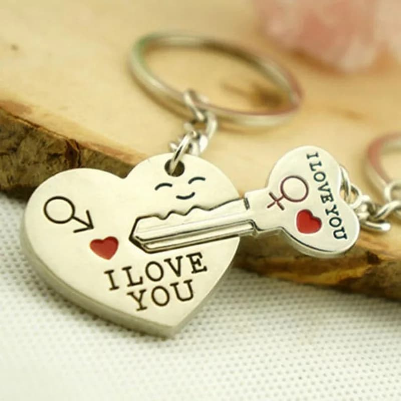2 pcs/set romantic couple keychain gift lover of san valentino keychain heart