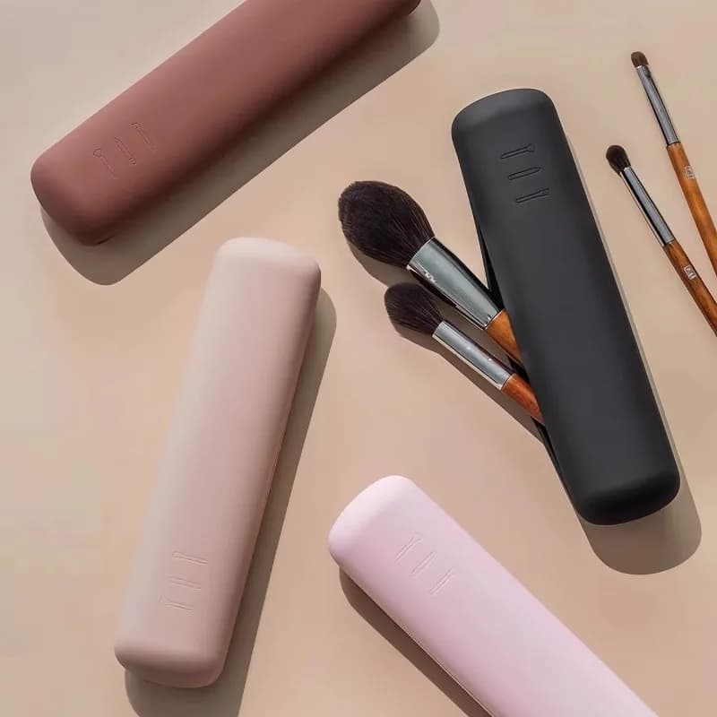 Cute Girl Makeup Silicone Storage Bag Powder Blusher Eye Shadow Brush Dust-proof Storage Travel Bag Lady Accessories Wholesale