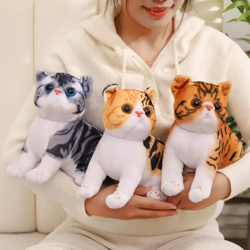 26cm New Simulation Striped Cat Doll Stuffed Plush Toy Cartoon Anime Cute Pillow Children's Birthday Gift Fun Doll