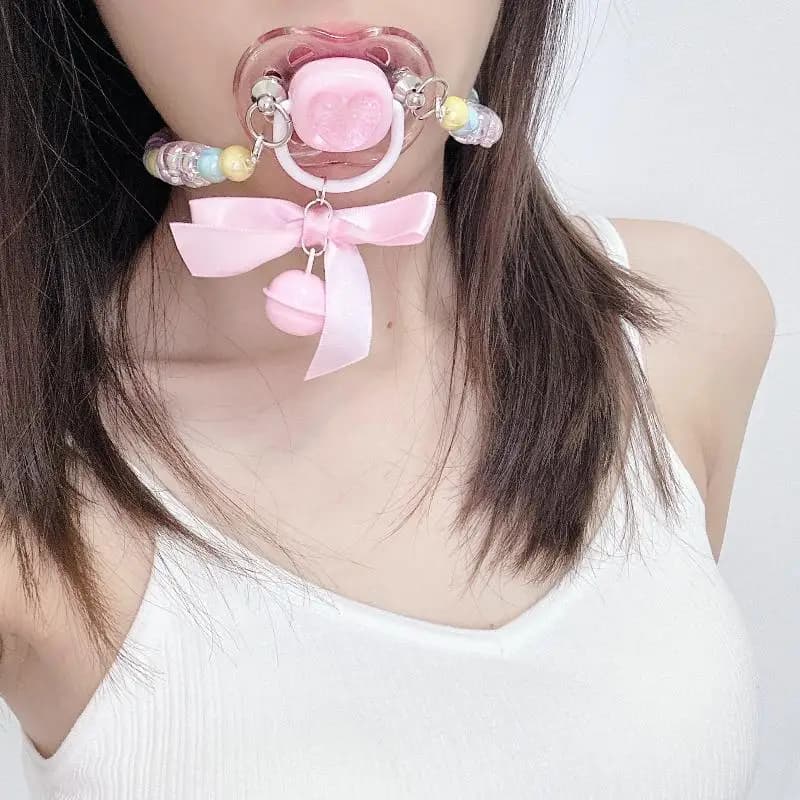 Collare con perline dolci e catenella, giocattolo per coppia, in morbido silicone, ciuccio per adulti di alta gamma, per creare un tempo libero esclusivo e lussuoso