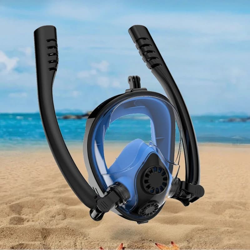 Professionali Adulti 180 ° Maschera da snorkeling a pieno facciale Visione panoramica a occhi larghi Avventure subacquee antiappannamento avanzate a prova di perdite