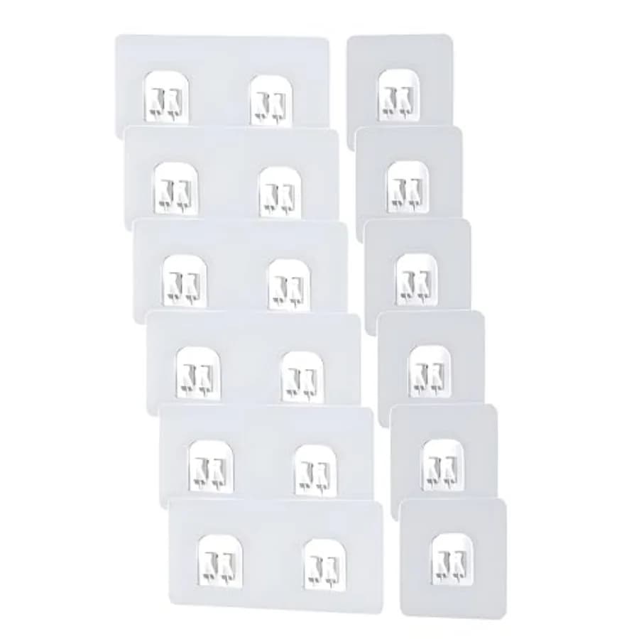 12-Pack Clear Adhesive Suction Sticker for No Drilling Bathroom Shower Shelf Accessories, Super Strong Adhesive Wall Sticker fo