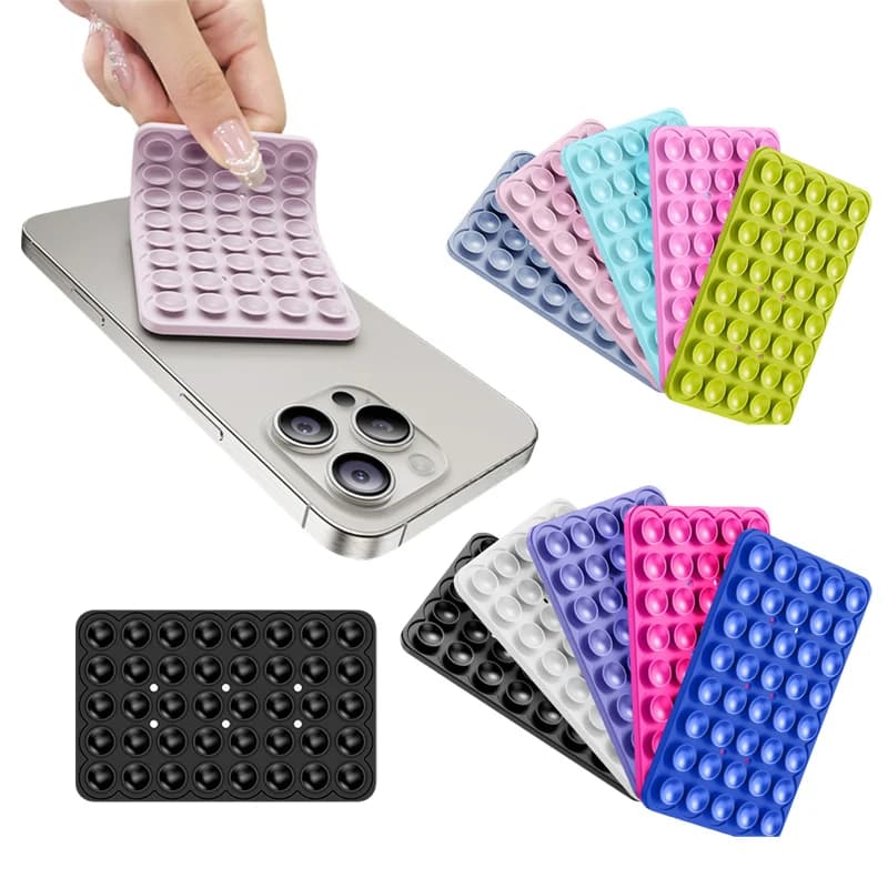 Single Double Side Silicone Suction Pad For Mobile Phone Fixture Suction Cup Backed Multifunctional Adhesive Silicone Rubber Suc