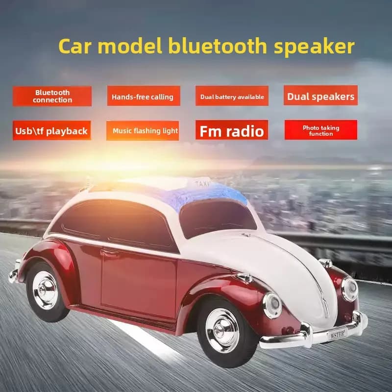 Gifts Subwoofer Beetle Car Model Bluetooth Audio Home Multiple Playback Modes Speaker Toys
