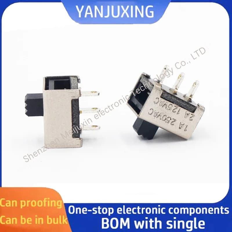 5 pcs/lot high current lever switch SS-12E88 power supply switch vertical hair plate to two positions three pin without ears 3A 125V
