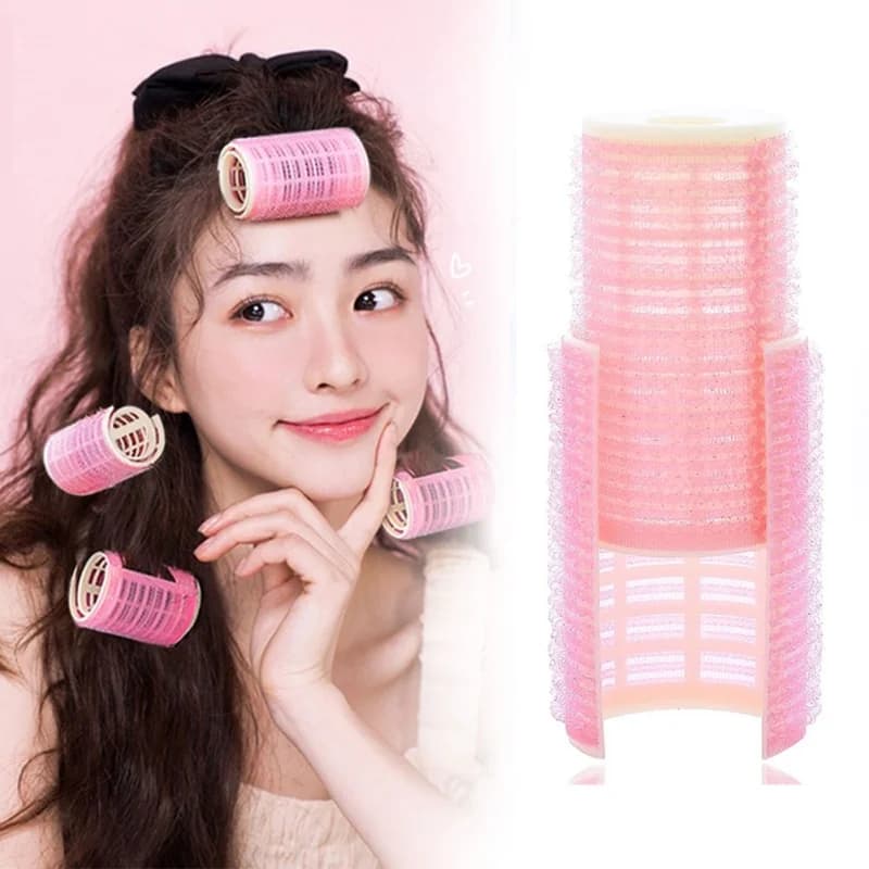 Self-Grip Hair Rollers Heatless Hair Curlers No Heat Hair Bangs Volume Self-adhesive Hook Lazy Hair Styling Loop DIY Styling Too