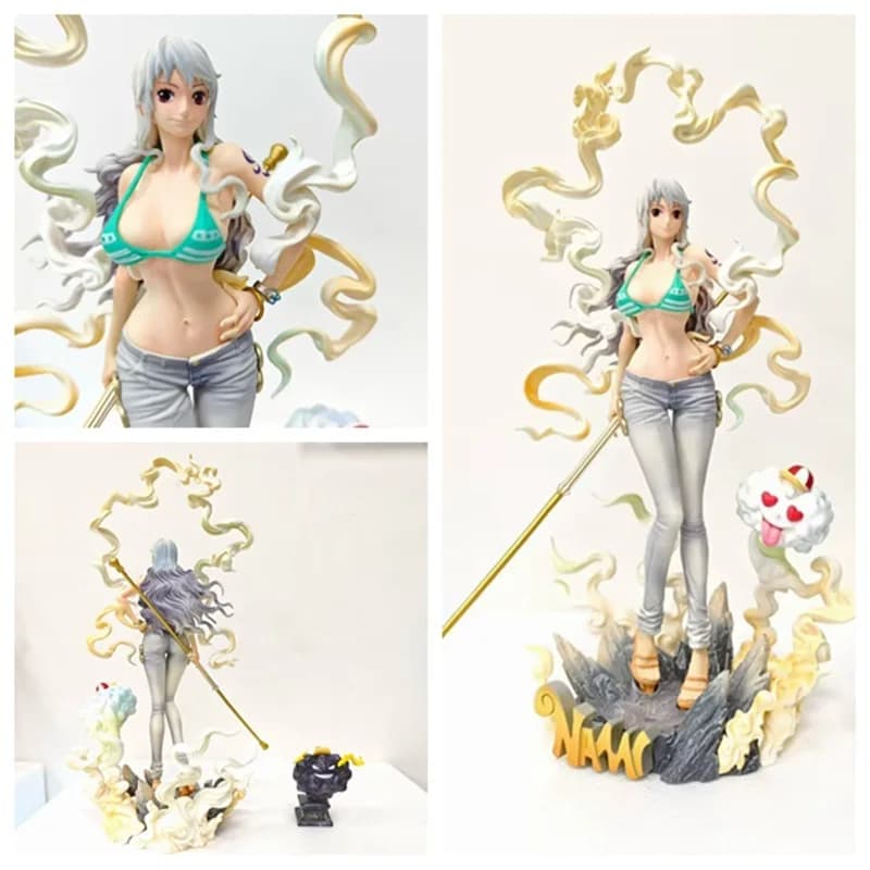 Statua in PVC GK della serie One Piece Cat Burglar Nami Nika, modello da collezione per fan degli anime, decorazione per la casa e la scrivania.