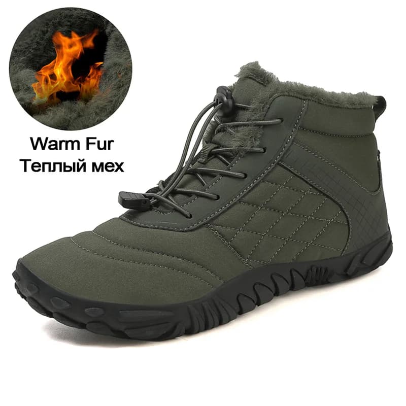 Caldi stivali da uomo in peluche Stivali da neve invernali impermeabili di grandi dimensioni Stivaletti antiscivolo in pelliccia Scarpe casual da passeggio per esterni Scarpe da ginnastica da trekking