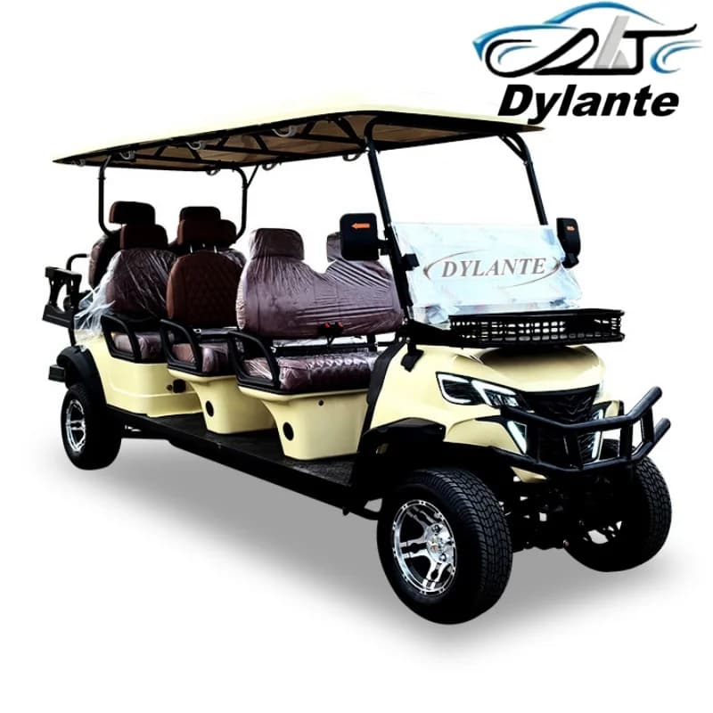Carrello da golf personalizzato a prezzi accessibili, carrello da golf fuoristrada alimentato da pannello solare da 150 W, batteria al litio (72 V 120 Ah), carrello da golf elettrico