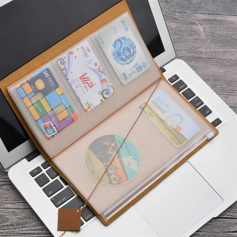 Passaporto Standard per Midori Travelers Notebook Zipper Bag Journal Planner Card Holder borsa con cerniera in PVC borsa per Notebook