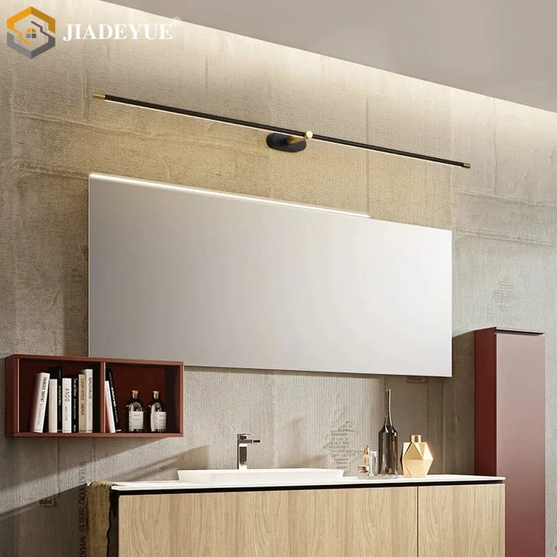 Fari a specchio moderni e minimalisti, supporti per il trucco, bagni, armadietti a specchio, applique da parete a strisce dritte