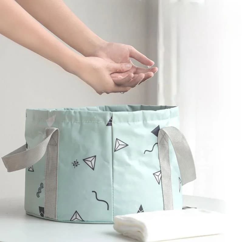 Large Portable Travel Laundry Bag Foot Soaking Bucket Outdoor Wash Basin Foldable Bucket Oxford Cloth Waterproof Bucket