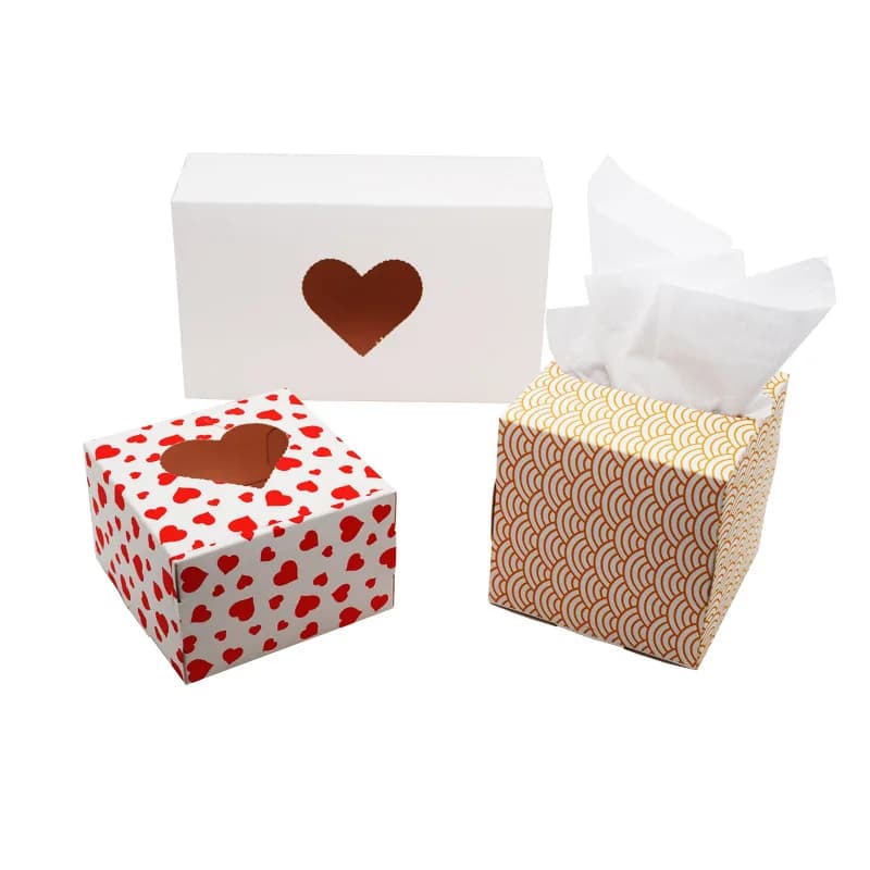 20 pezzi sublimazione vuoto cuore carta scatola regalo scatola di fazzoletti per natale/compleanno/capodanno/scuola/uso di nozze