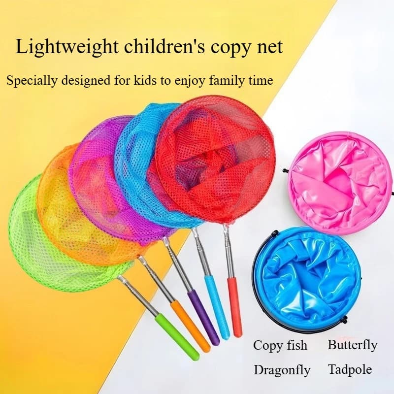 5 Section Telescopic Stainless Steel Fishing Net 10kg Capacity Butterfly Catching Insect Net Outdoor Spring Outing Bug Net