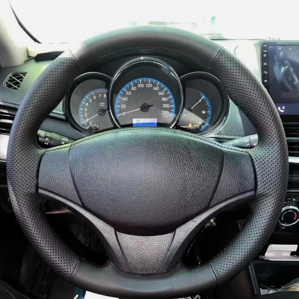 Customized Microfiber Leather Car Cover for Toyota Yaris Vios 2014 2015 2014-2016 Clarity Car Steering Wrap