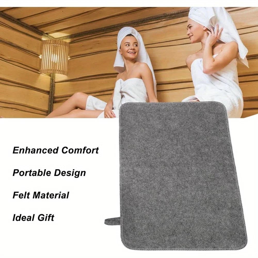 Brrnoo Cuscino per Sauna in Feltro, Tappetino per Isolamento termico SPA ad Assorbimento d'Acqua, Tappetino in Feltro Versatile per Sauna Bagno Casa e Doccia