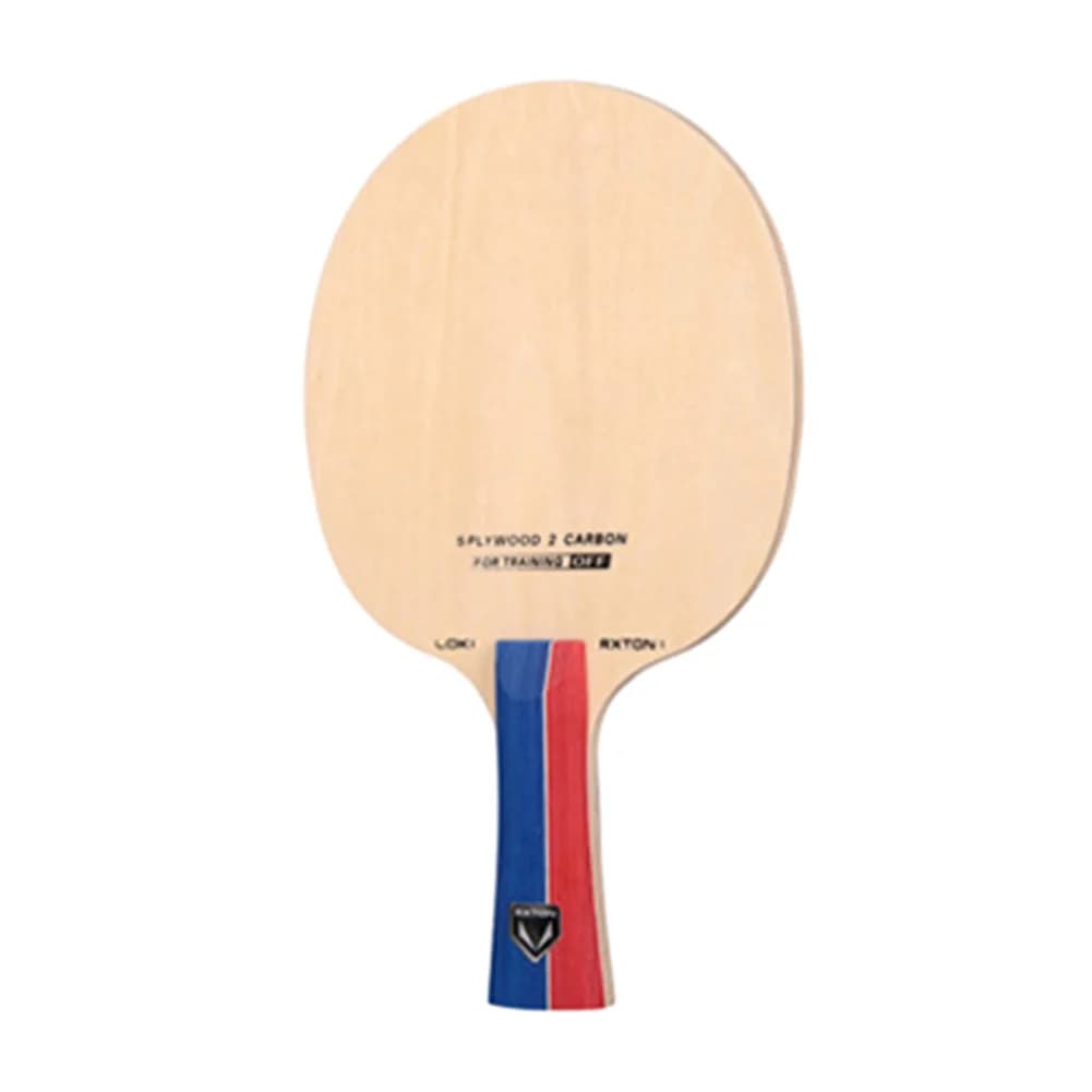 Racchetta da Ping Pong con Base Nera e Grigia, 7 Strati di Legno di Betulla, Carbonio, Leggera, Manico Lungo Antiscivolo