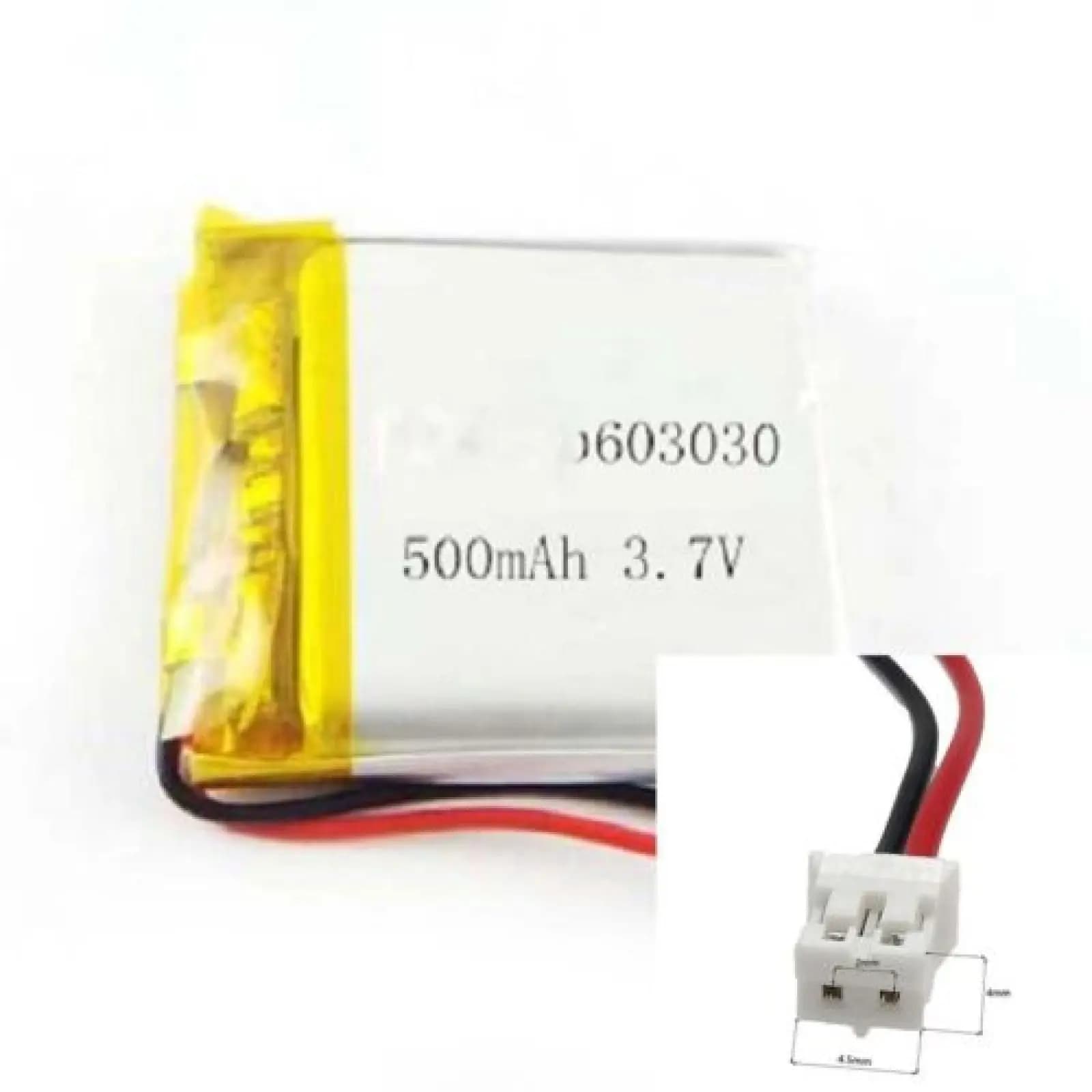 3.7V 500mAh 603030 Batteria ai polimeri di litio JST-PH 2pin 2.0 Per MP4 LAPTOP DVD SMART WATCH MOBILE POTENZA ELETTRICA GIOCATTOLI
