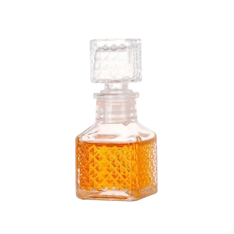 Bottiglia in Vetro per Liquori, Scotch, Bourbon, Whiskey, Vino, Piccola, Senza Piombo, 50ml