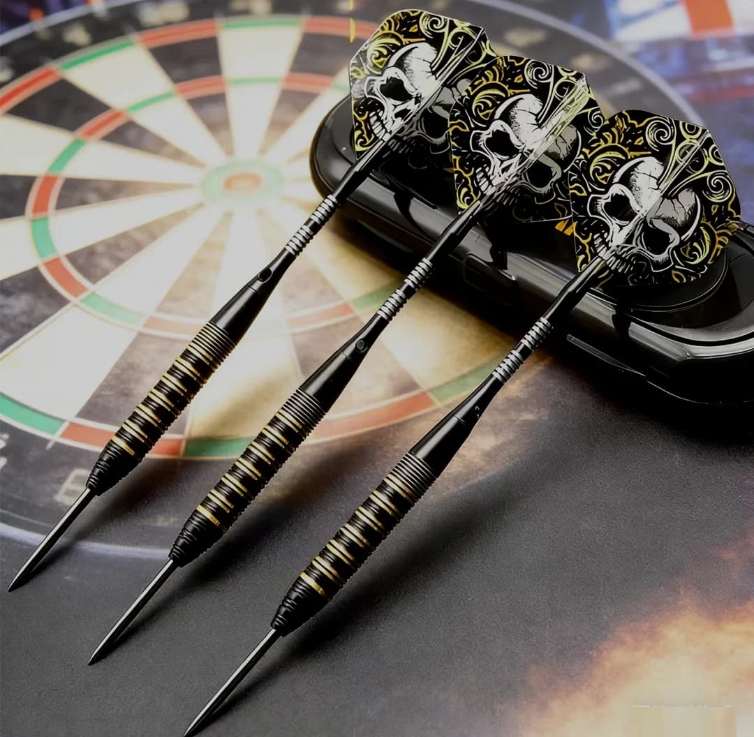 Set Professionale di Freccette con Punta in Acciaio da 23g, Design a Teschio, Ago in Metallo per Gioco di Freccette