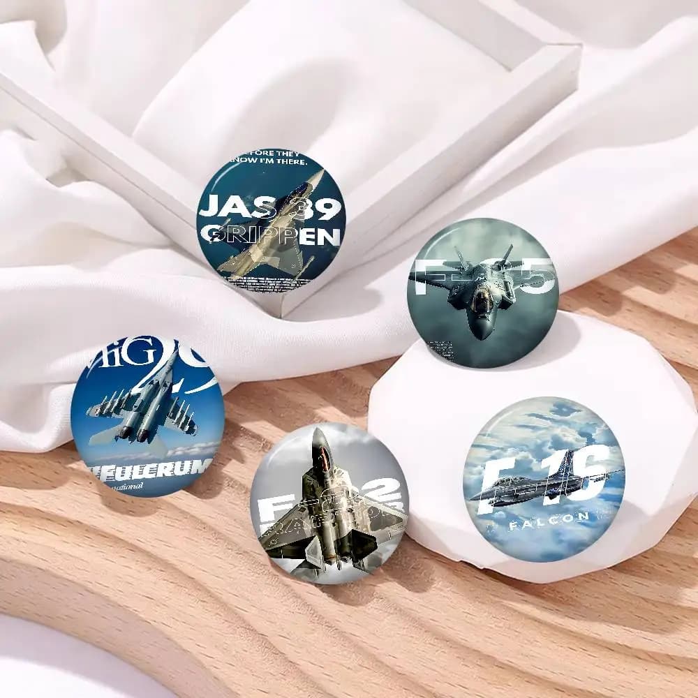 Spilla in latta morbida con icona animale, stile vintage, a tema poster di aerei, aereo da caccia, aereo militare, lancio di veicoli, creativa, per risvolto e zaino