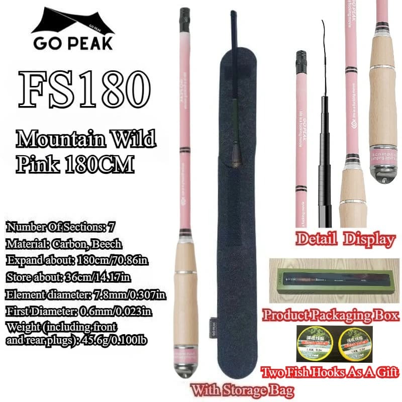 MOUNTAINHIKER Canna da pesca Sezione ultra corta Restringimento Super leggero Super Hard Carbon Pole Rod Pocket Mini Rod 1.2M 1.5M 1.8M