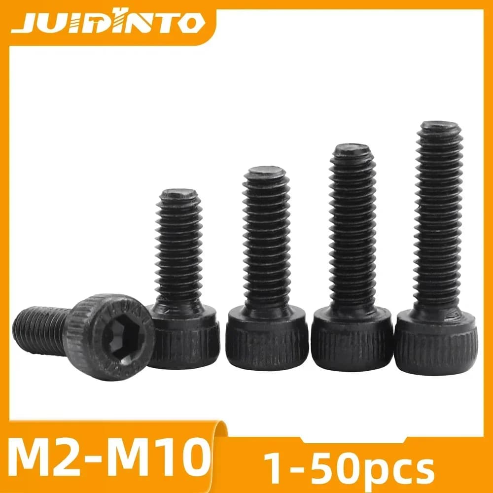 JUIDINTO 1-50pcs Vite a esagono incassato 12.9 Vite a brugola in acciaio al carbonio M2 M2.5 M3 M4 M5 M6 M8 M10 Vite a esagono incassato Bullone per MTB