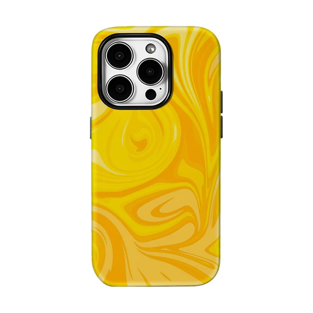 Custodia per telefono Golden Fluid per iPhone 17 16 15 14 13 Pro Max Plus, custodia rigida magnetica a strato singolo/doppio