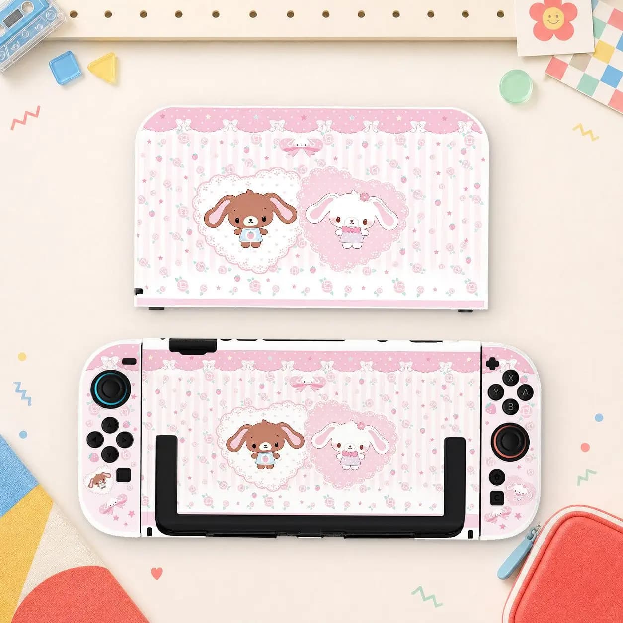 Cartoon Anime Switch2 Case Compatible with Nintendo Switch 2 OLED NS Detachable Cover for Joy-Con Controllers Fits Into The Dock