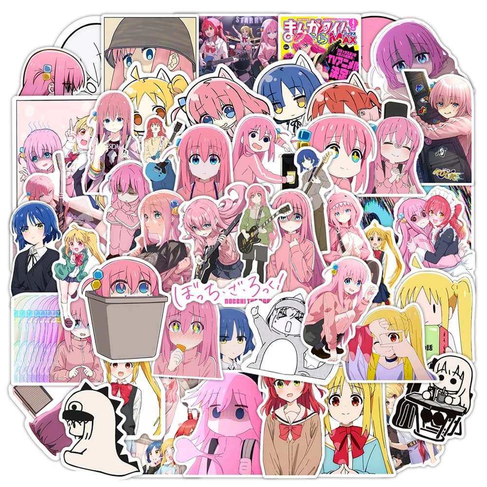 10/30/50 pezzi BOCCHI LA ROCA! Adesivi Anime Kawaii Gotoh Hitori Adesivo Notebook fai da te Laptop Valigia Simpatico cartone animato Decalcomanie per bambini Giocattolo