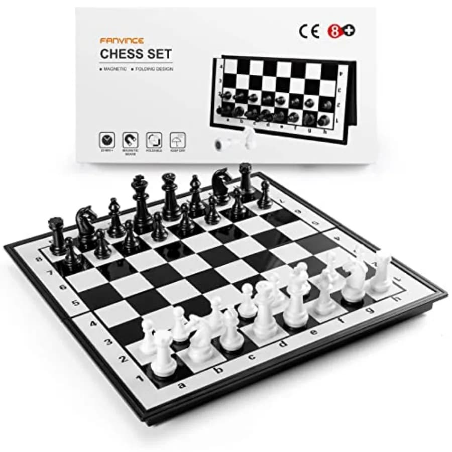 Chess Sets Travel Board Games: Magnetic Folding Chess Board with Instructions Teen Gifts Family Games Educational Toys for and