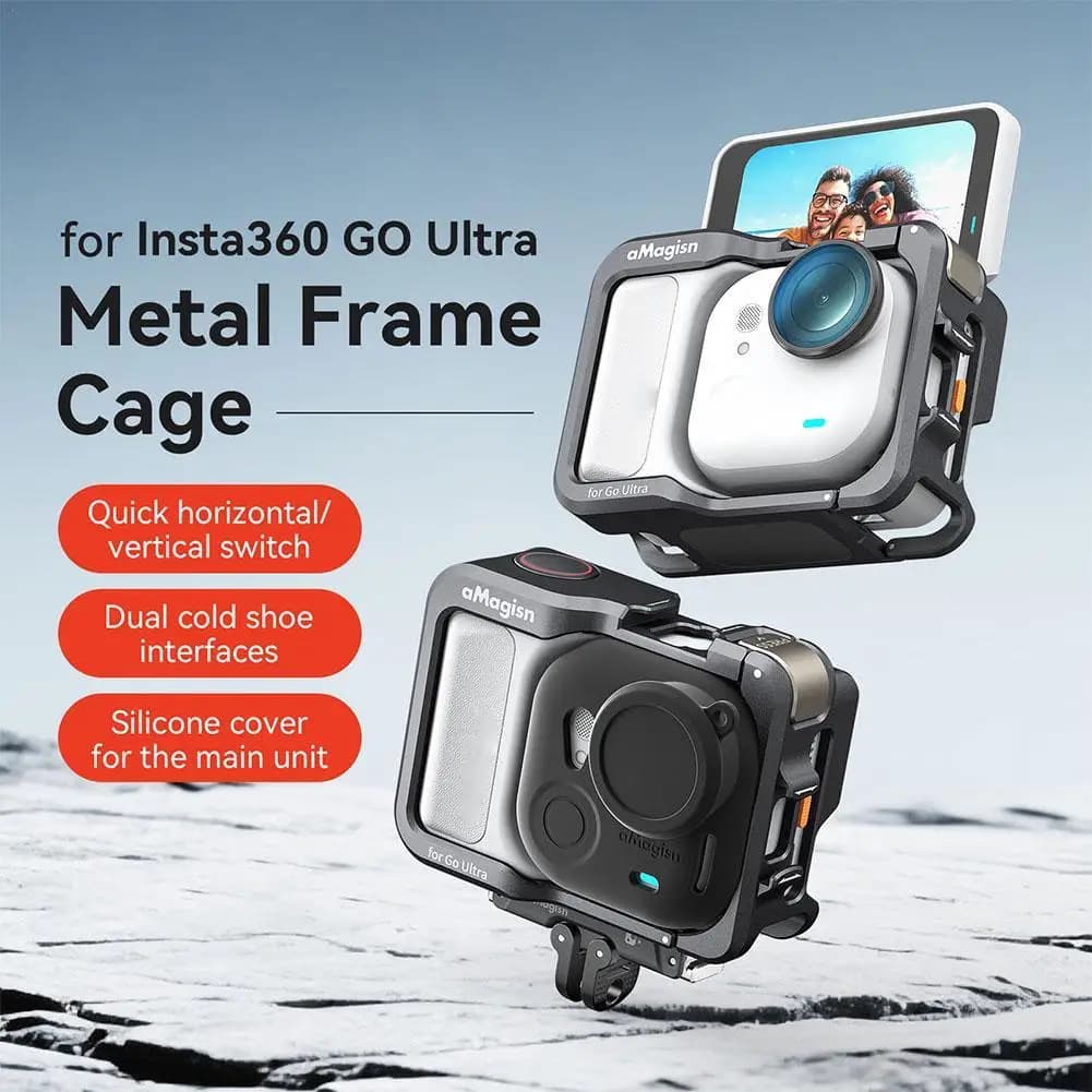 Per Insta360 Go Ultra Custodia protettiva multifunzione con gabbia per telaio in metallo Accessorio per protezione per guscio per action camera