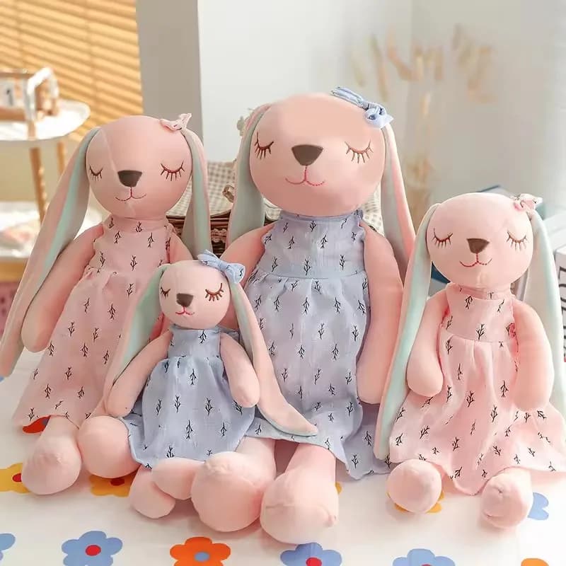 Kawaii orecchie lunghe coniglietto peluche peluche per bambina placare bambola bambino che dorme giocattolo morbido peluche animali di peluche giocattoli per bambini