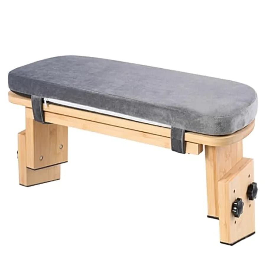 Adjustable Height Meditation Bench with Velvet Cushion Bamboo Folding Prayer Kneeling Stool Yoga Meditation Chair Zen Prayer Be
