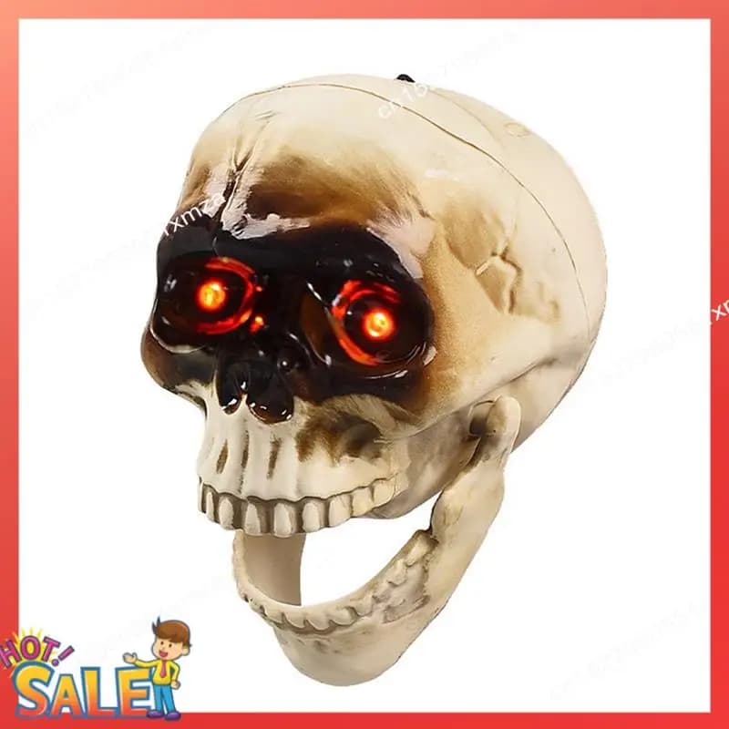 ABCL Spooky Skull Heads Halloween Decor Skull Heads With Motion Sensor Halloween Decorations Scary Sound Spooky Decoration