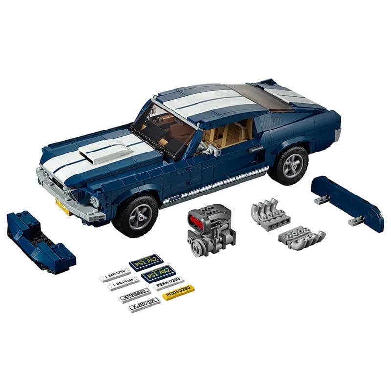 Building with Bricks Toys 91024 Stock Mustang Compatible Gifts In Car Classic Christmas Race Muscle Ford Blocks 10265 21047