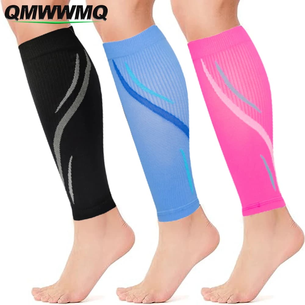 1 paio di maniche a compressione per polpacci per uomo e donna (20-30 mmhg) - Manicotto a compressione per gambe per corsa, ciclismo, supporto per stecche tibetane