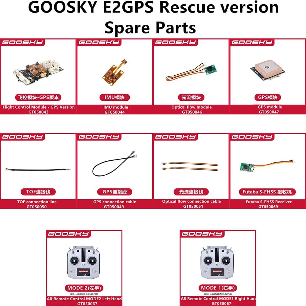GOOSKY E2 GPS UH-1Y Versione di salvataggio Pezzi di ricambio per elicotteri RC Controllo di volo GPS IMU TOF Linea di controllo del ricevitore di flusso ottico
