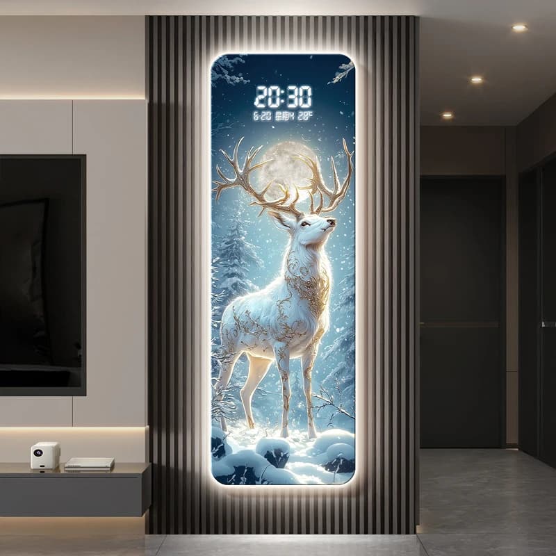Orologio da Parete Digitale di Design Nordico, Decorazioni per Casa, Camera da Letto, Soggiorno, Orologio da Parete Grande di Lusso con Temperatura e Data