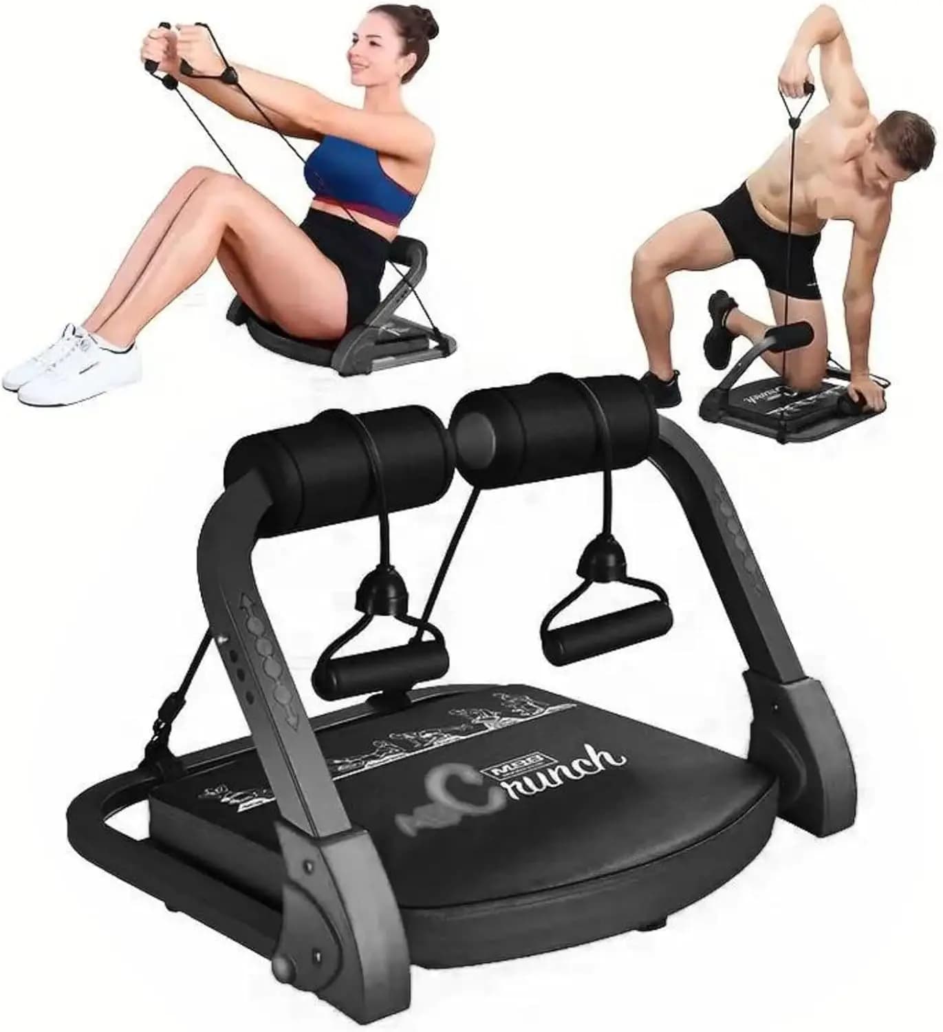 Panca per Sit-up per Palestra Domestica, Macchina per Addominali con Bande di Resistenza per Allenamento del Core