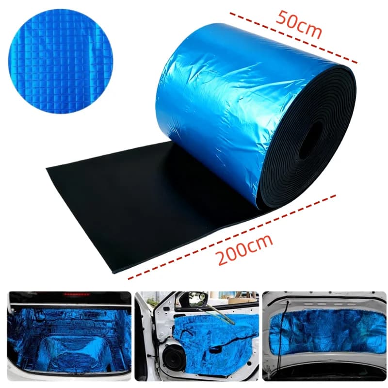 1 pcs 200 cm x 50 cm x 5 mm thick insulated acoustic foam heat-resistant sound foam for auto hood motor door truck firewall wall